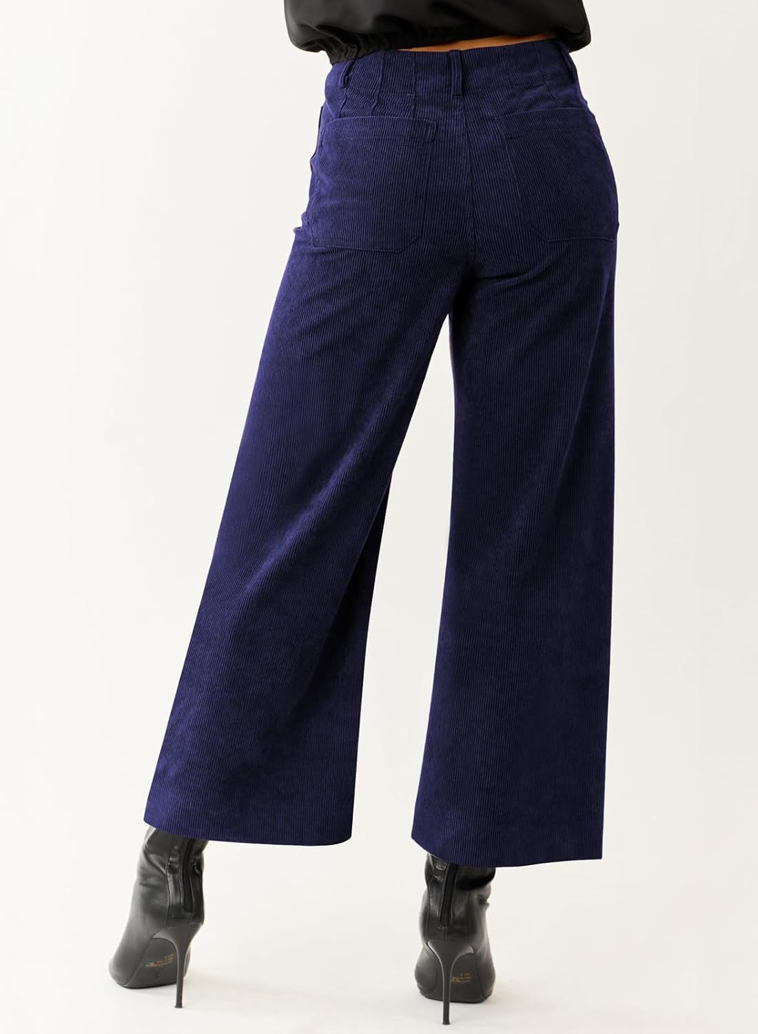 Women's Casual High-waisted Straight-leg Button-up Pants