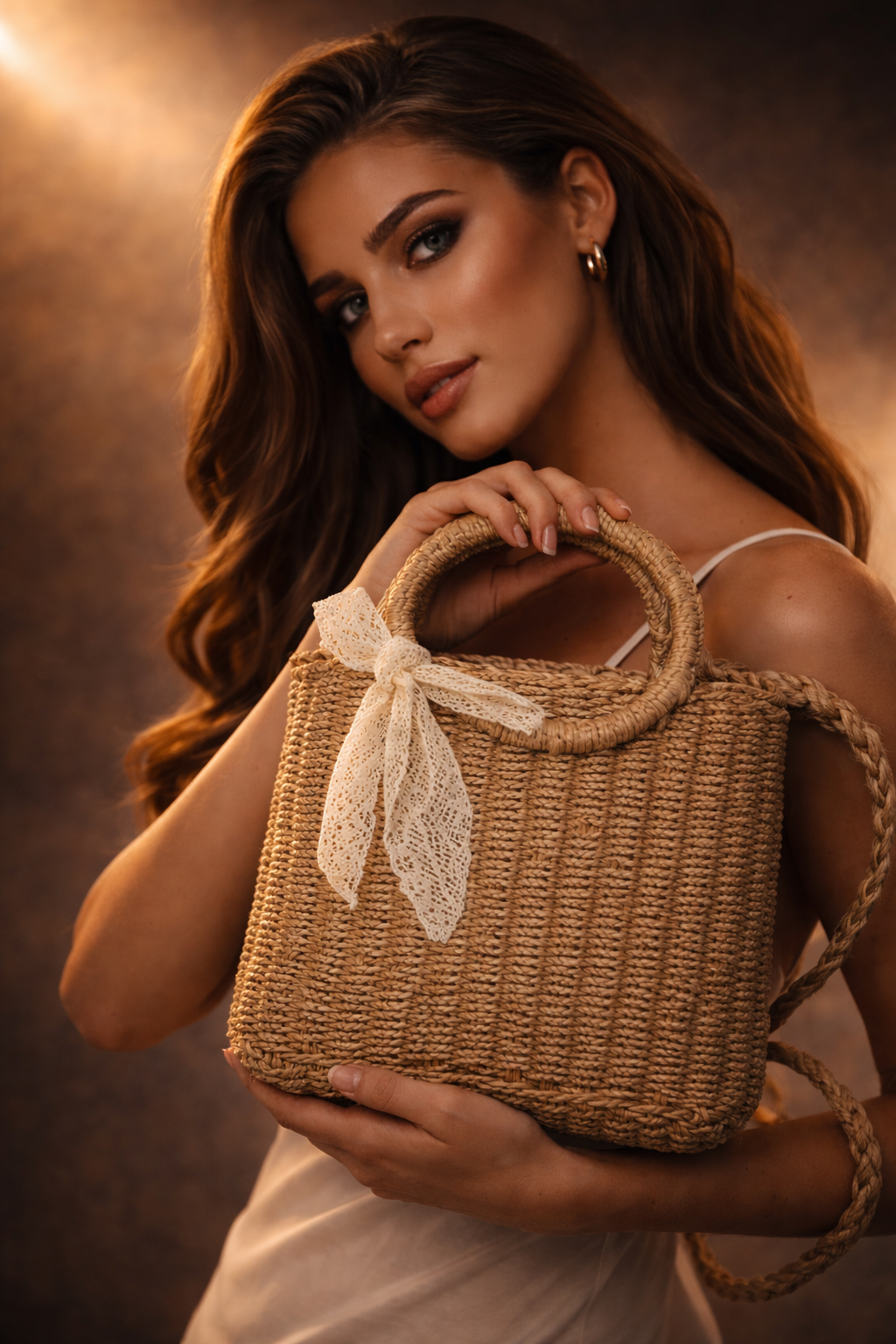 Ins Net Celebrity Master New Small Fresh Retro Ring Paper Rope Woven Bag Handbag Beach Straw Ladies Bag