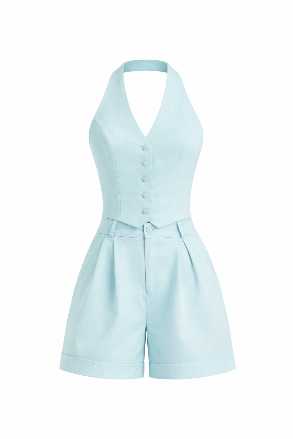 Fashion Backless Halter Vest Suit