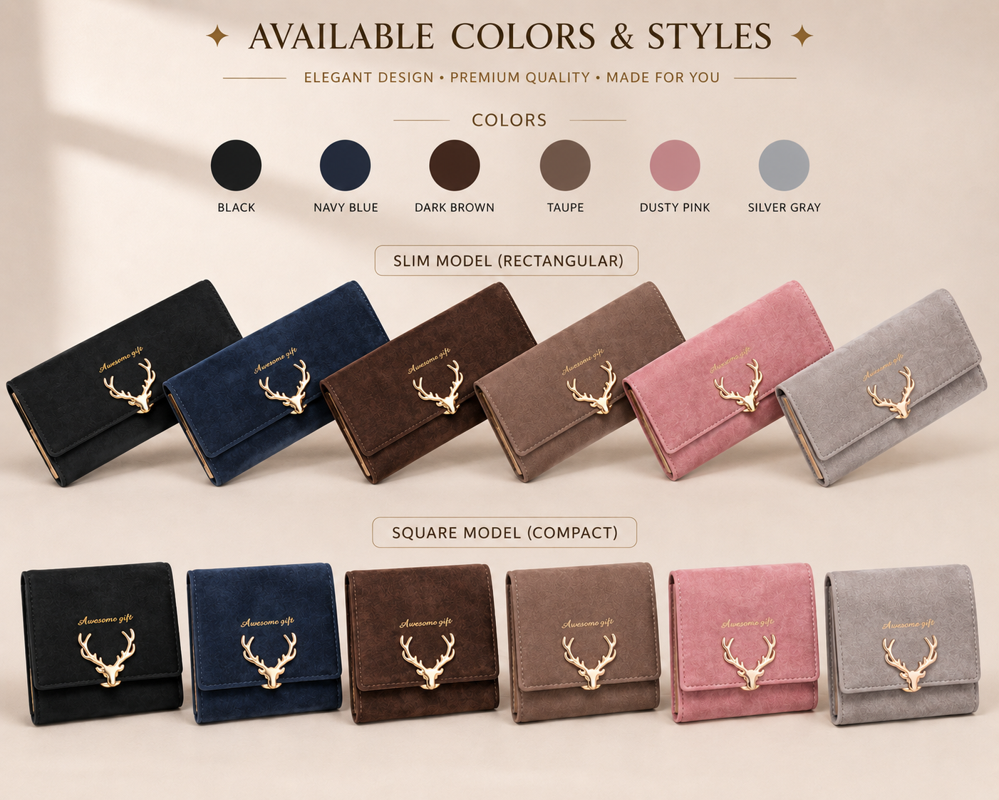 Korean Fashion Frosted Deer Woman Bag Multi Card Holding Bag Coin Purse