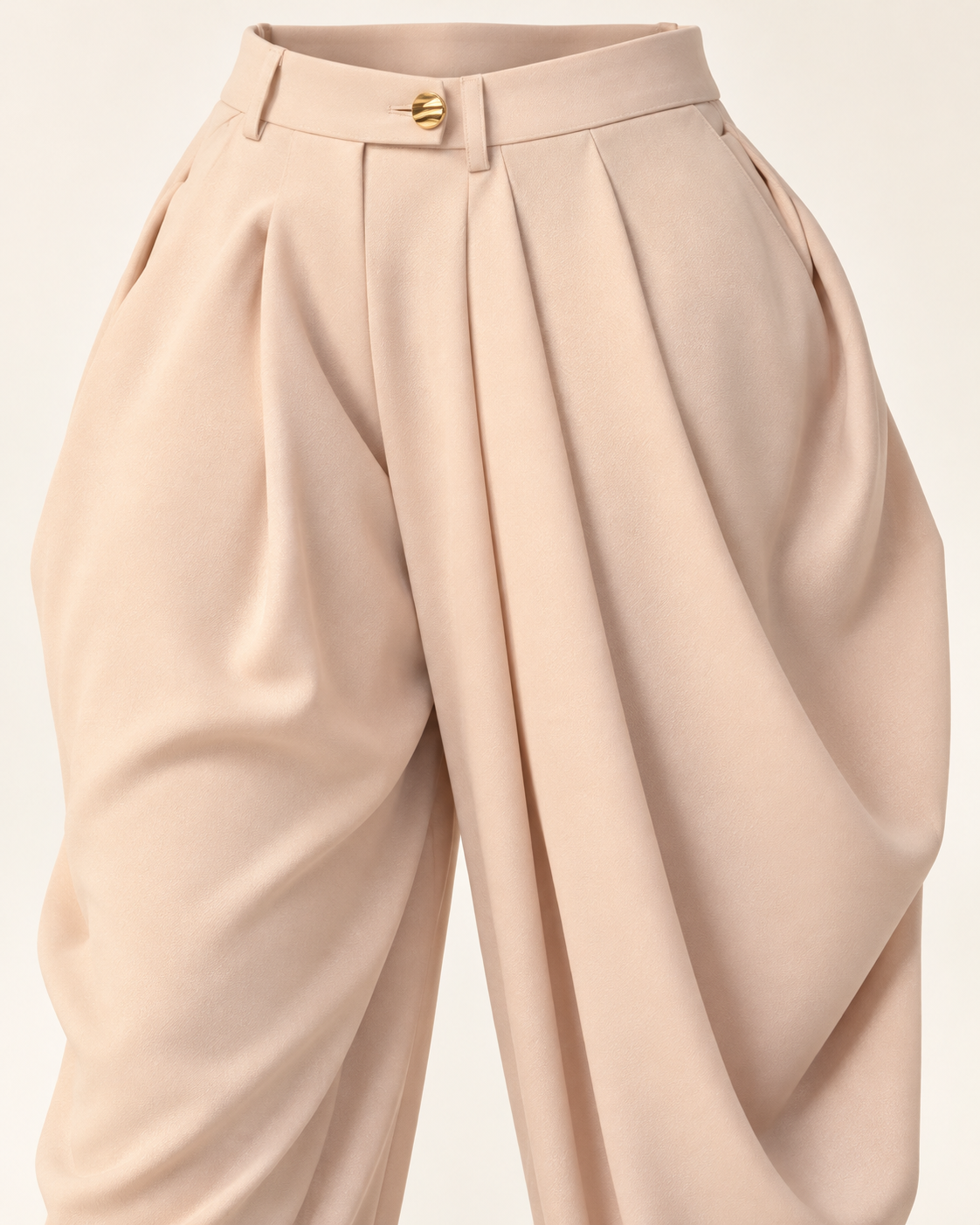 Draped High-Waist Tapered Trousers – detail