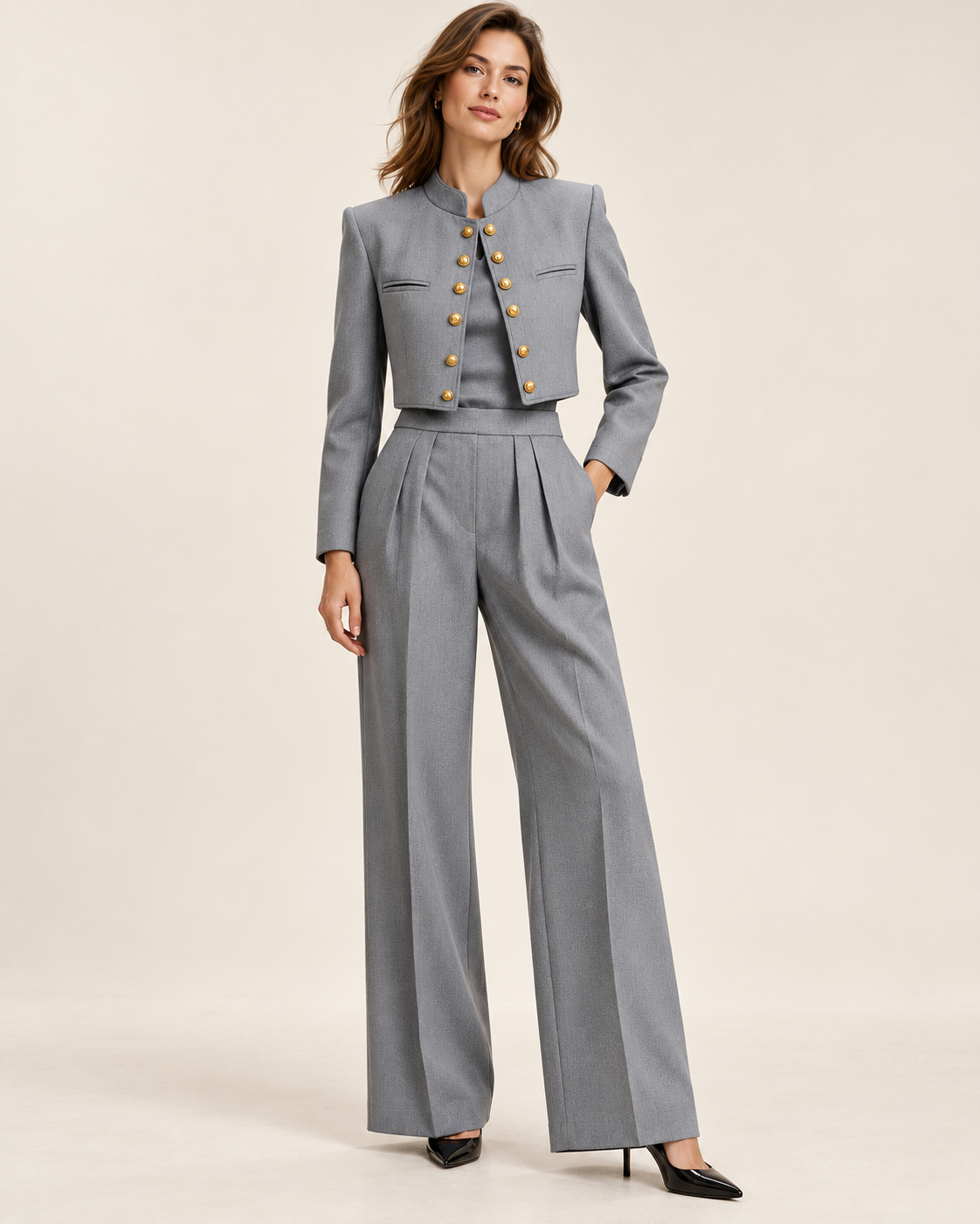 Gray and gold complete outfit edit by Leonardé