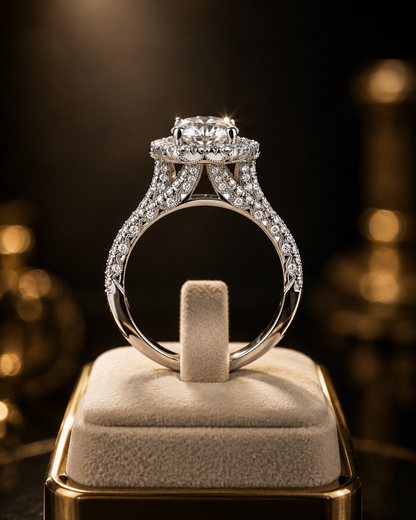 Fashion Full Diamond Zircon Copper Jewelry Wedding Rings