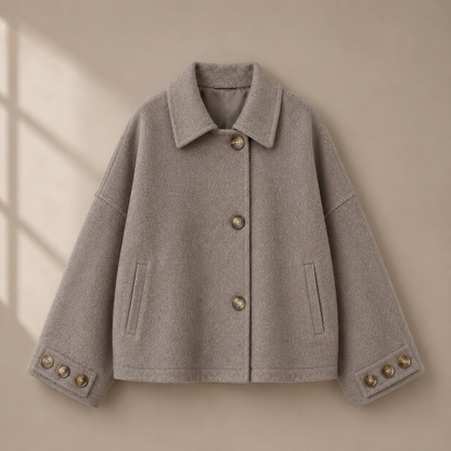 Casual Polo Collar Short Coat Overcoat