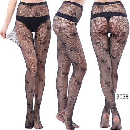 Women's Vintage Tattoo Lace Hollow Net Socks