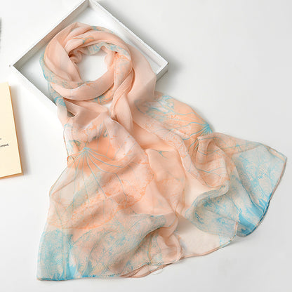 Summer Sunscreen Scarf Beach Scarf Wholesale Long Women's Soft Plum Blossom Ladies Decoration Thin Scarf Scarf