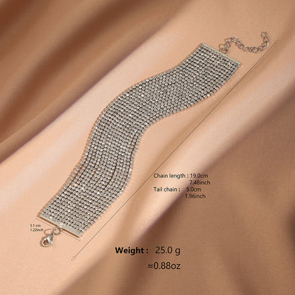Fashion Grandeur Personality Multi-layer Rhinestone Chain Bracelet