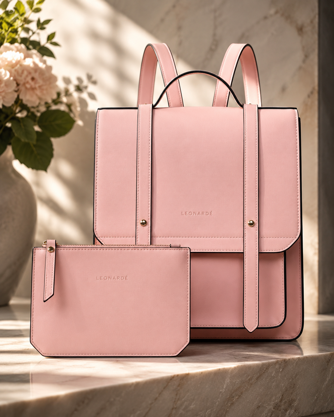 Soft leather solid color shoulder bag