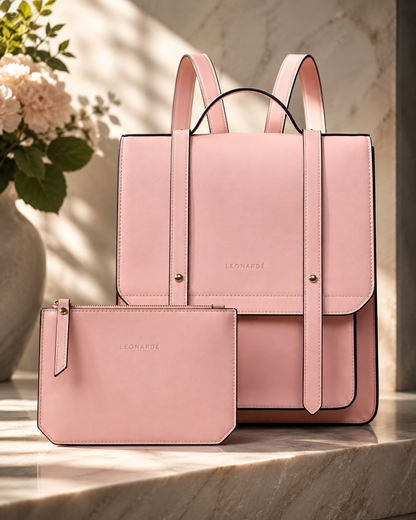 Soft leather solid color shoulder bag