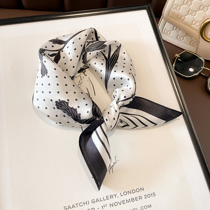 Beige Silk Square Scarf For Womenversatile And Easy To Style