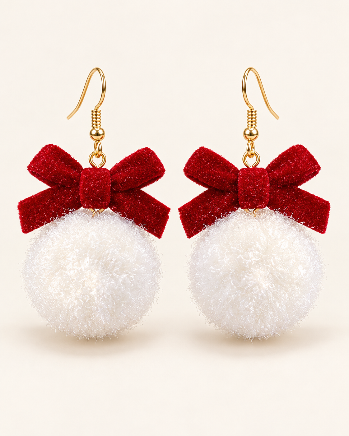 Vintage Bow Flocked Earrings