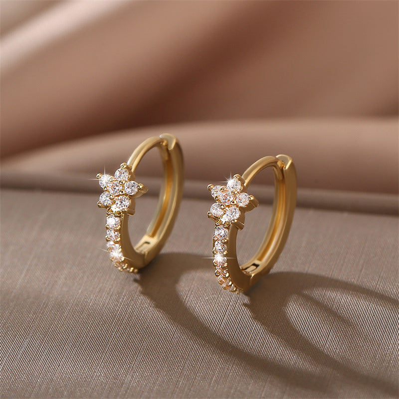 Women's Copper Micro Inlay Diamond Creative Earrings