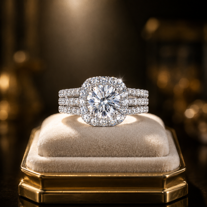 Fashion Full Diamond Zircon Copper Jewelry Wedding Rings