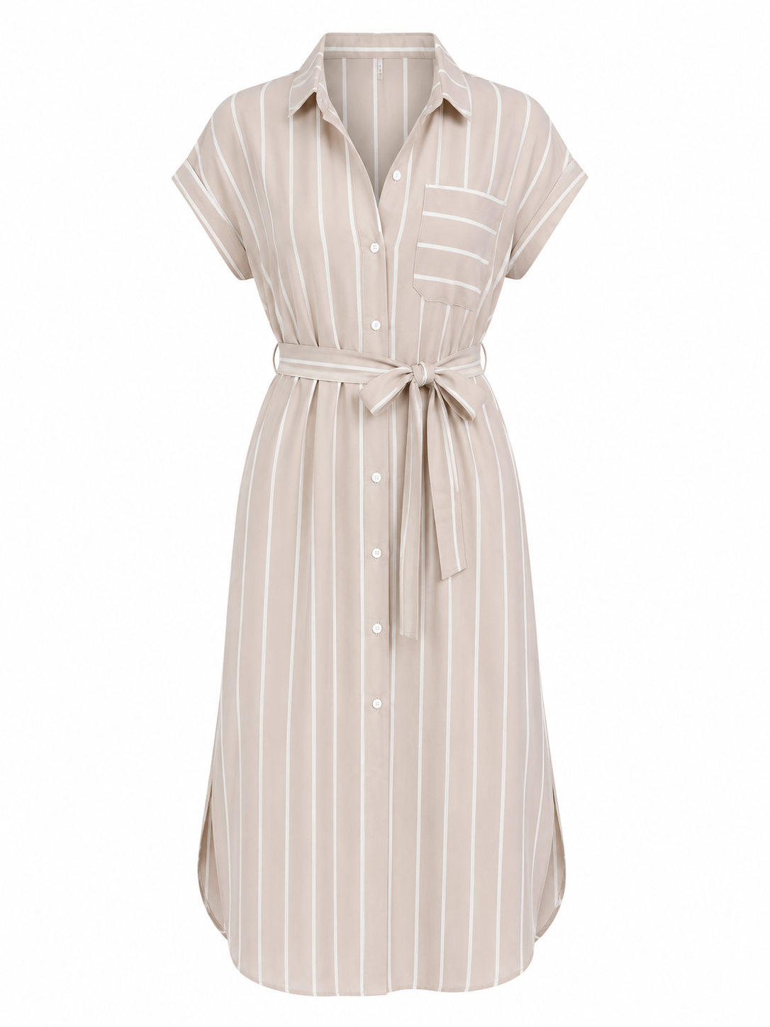 Women's Sleeveless Striped Dress Lace-up Striped