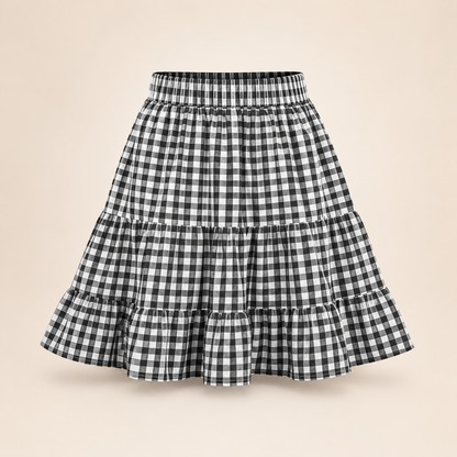 Women's Chaoyang Plaid Skirt High Waist