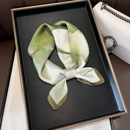 Beige Silk Square Scarf For Womenversatile And Easy To Style