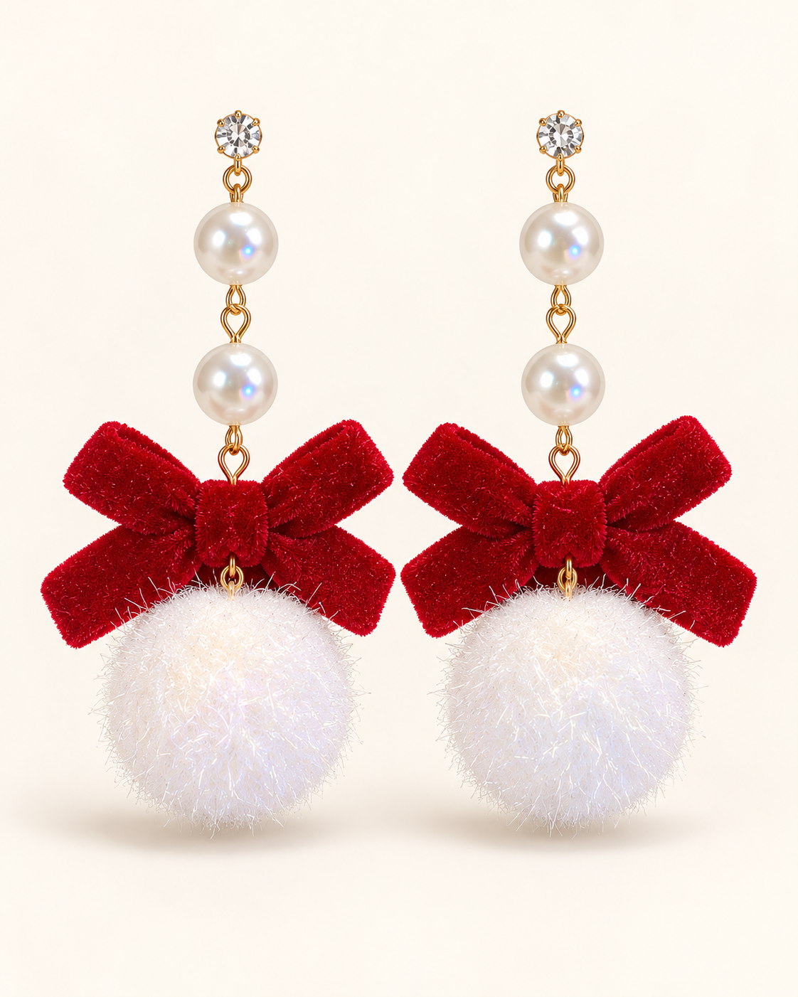 Vintage Bow Flocked Earrings