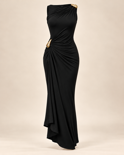 Gold-Detail Ruched Maxi Dress – product view 3