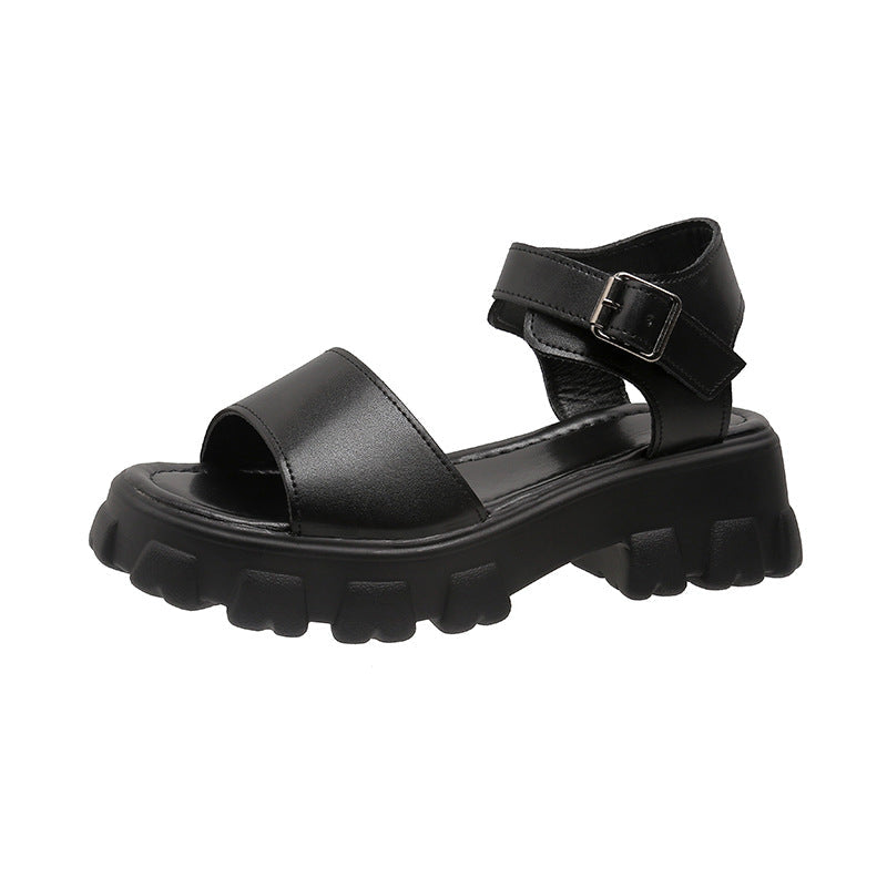 Women's Fashion Casual Solid Color Platform Sandals