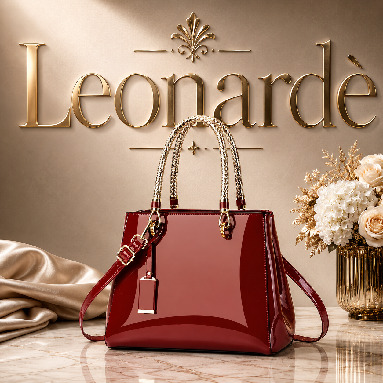 Fashionable Patent Leather Glossy Handbag Large-Capacity Casual Shoulder Crossbody Bag