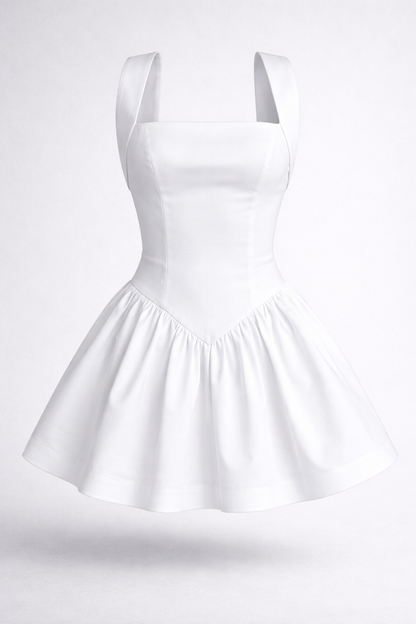 Sweet All-matching Solid Color Dress