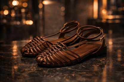 Woven Hollowed Out Vintage Sandals