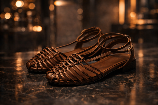 Woven Hollowed Out Vintage Sandals