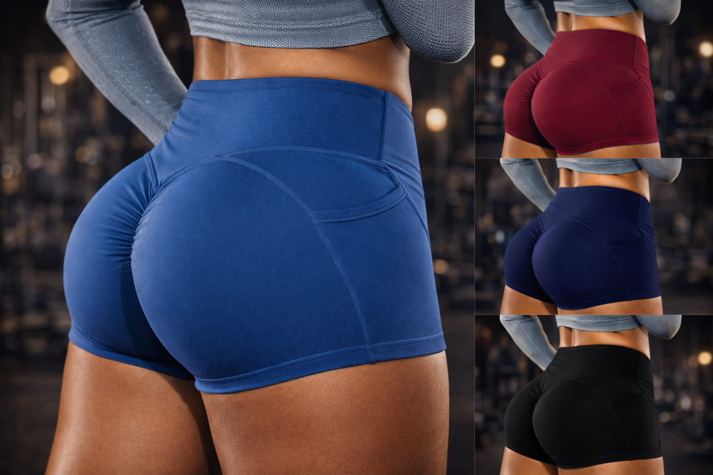 Solid Color Sporty Leggings With Pocket Lifts