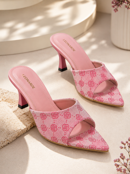 Pointed-toe Retro Presbyopic High Heel Slippers