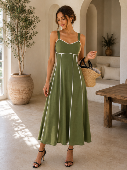 European And American Leisure Vacation Style Seaside Atmosphere Sling Dress