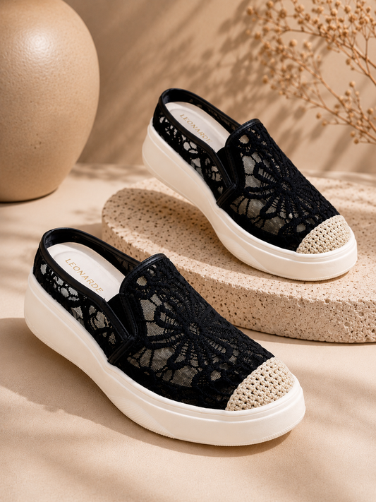 Round Toe Breathable Viscose Solid Color Low-Top Fashion Shoes