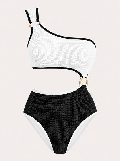 Color Contrast Patchwork Bikini Swimsuit Suit