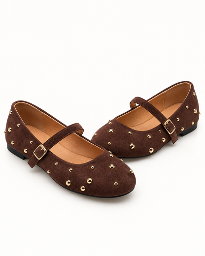 Studded Mary Jane Ballerinas
