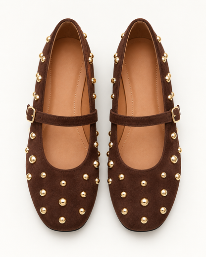 Studded Mary Jane Ballerinas