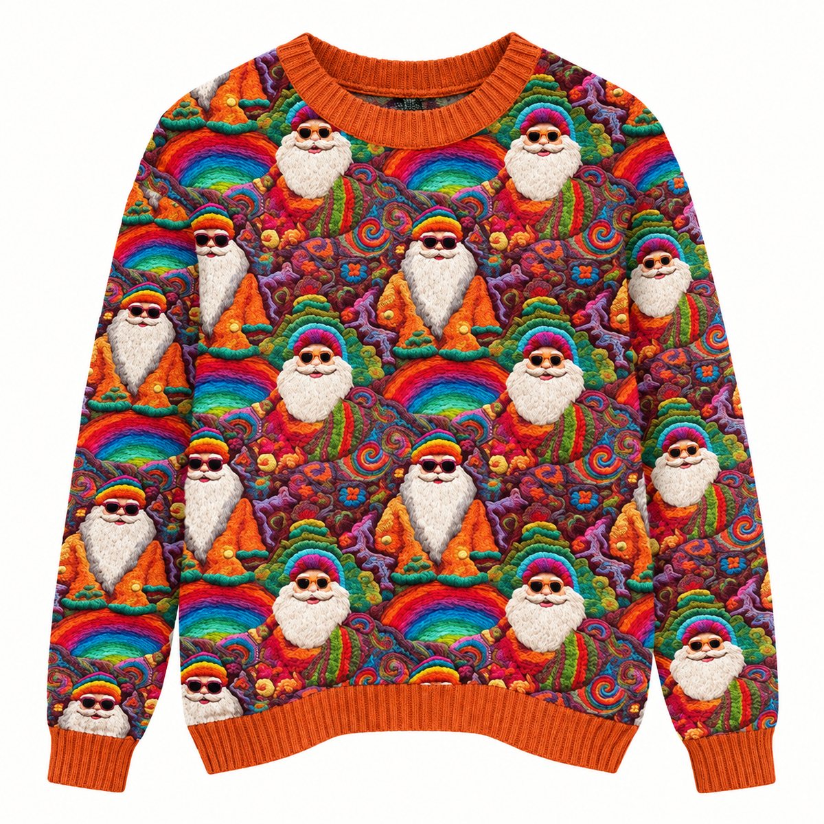 Printed Festive Crewneck Sweater