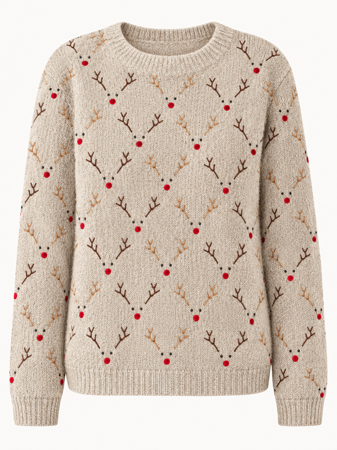 Printed Festive Crewneck Sweater