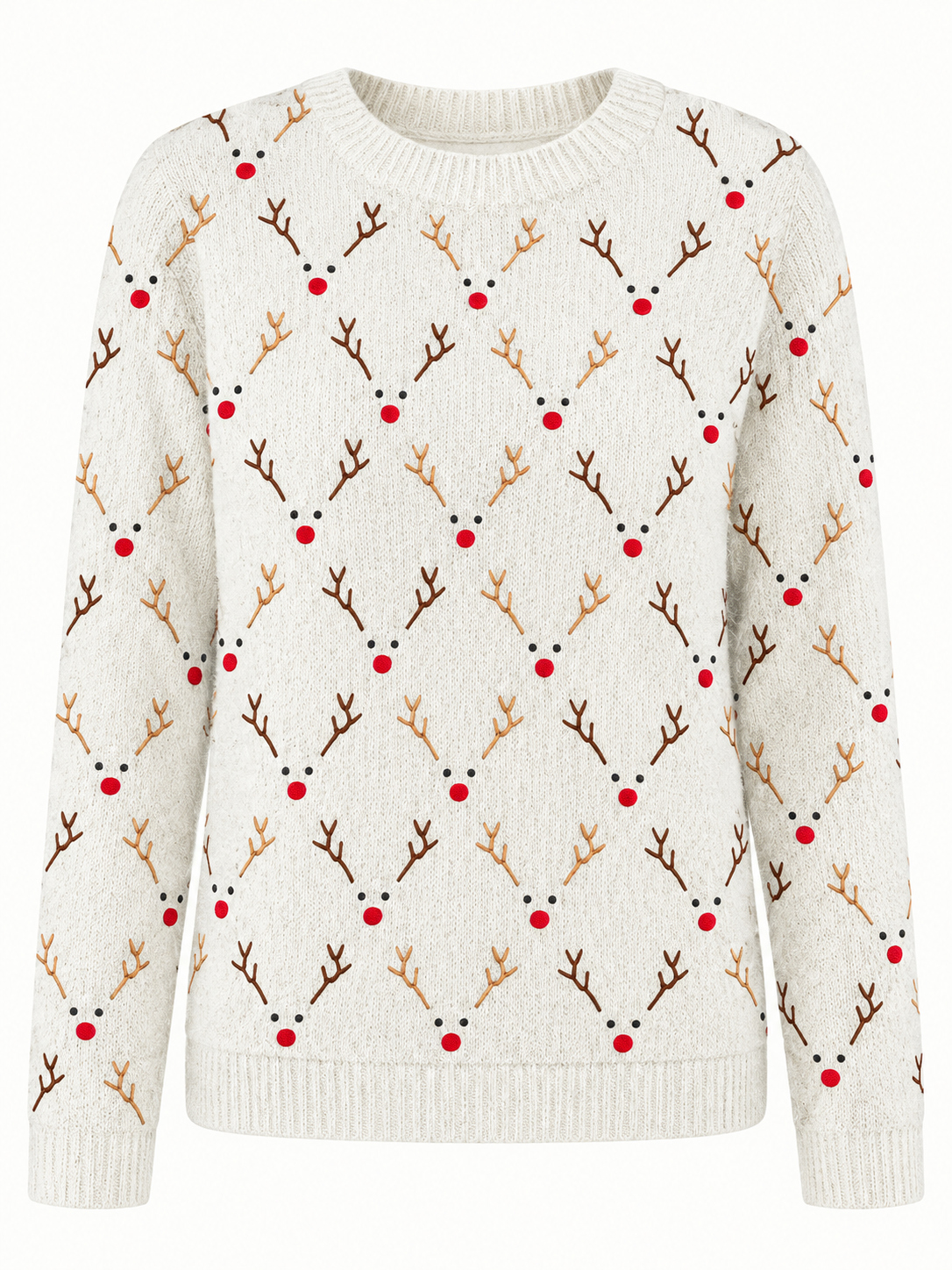 Printed Festive Crewneck Sweater