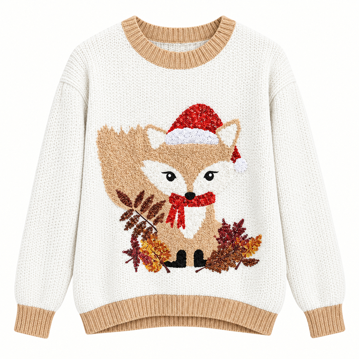 Printed Festive Crewneck Sweater