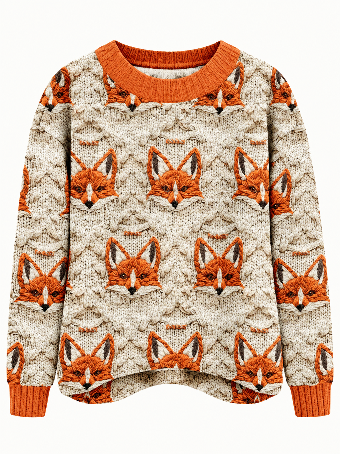 Printed Festive Crewneck Sweater