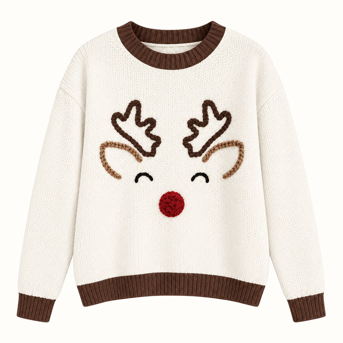 Printed Festive Crewneck Sweater