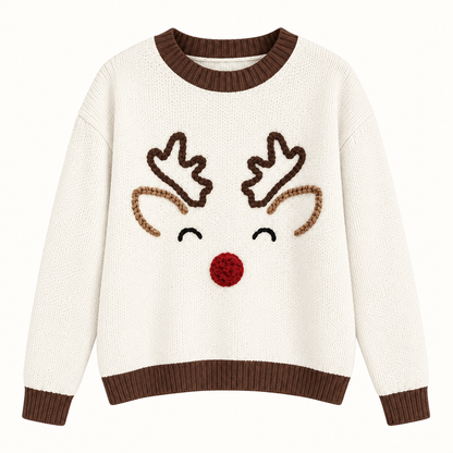 Printed Festive Crewneck Sweater