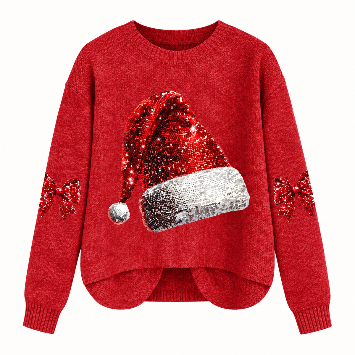 Printed Festive Crewneck Sweater