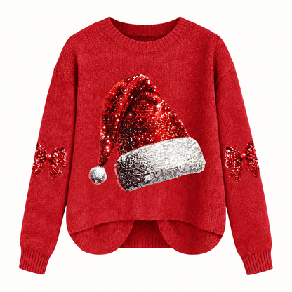 Printed Festive Crewneck Sweater