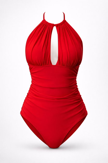 Fashion Solid Color One-piece Swimsuit For Women