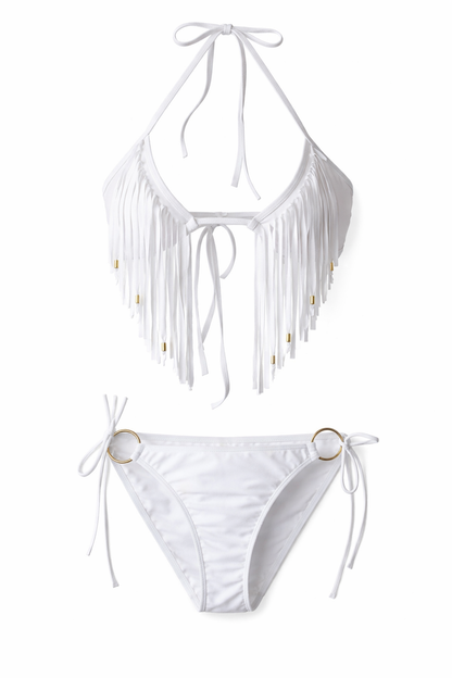 Tassel Bikini Swimsuit High-end Beaded Ringed Swimwear