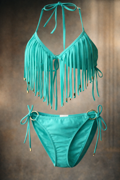 Tassel Bikini Swimsuit High-end Beaded Ringed Swimwear
