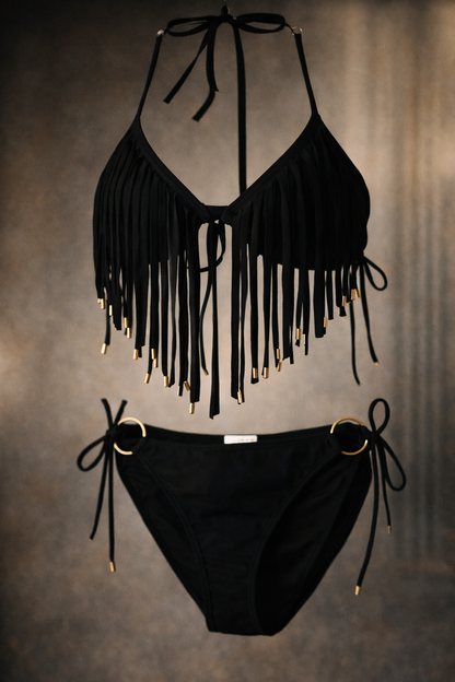 Tassel Bikini Swimsuit High-end Beaded Ringed Swimwear