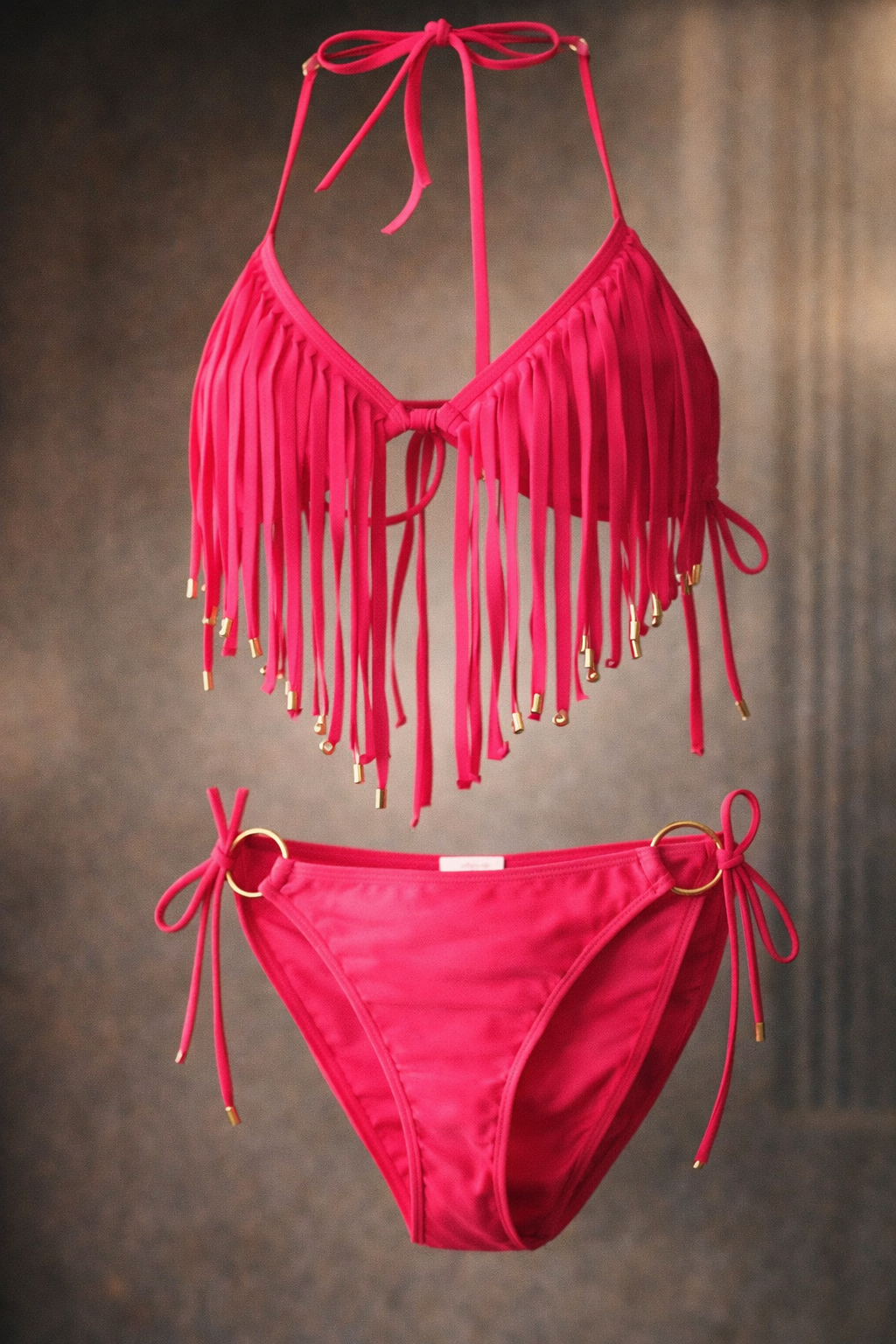 Tassel Bikini Swimsuit High-end Beaded Ringed Swimwear