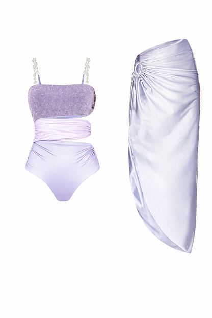 High-grade Hollow Seaside Vacation Swimsuit And Wrap Skirt Suit