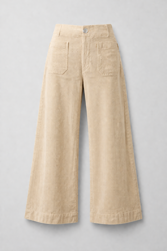 Women's Casual High-waisted Straight-leg Button-up Pants